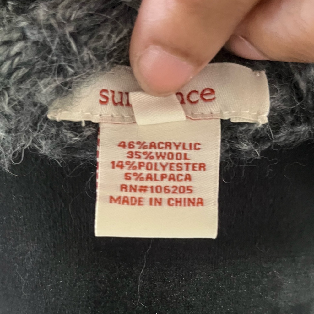 Sundance sweater alpaca‎ wool cable knit Gradient gray small eclectic grunge - Picture 6 of 7